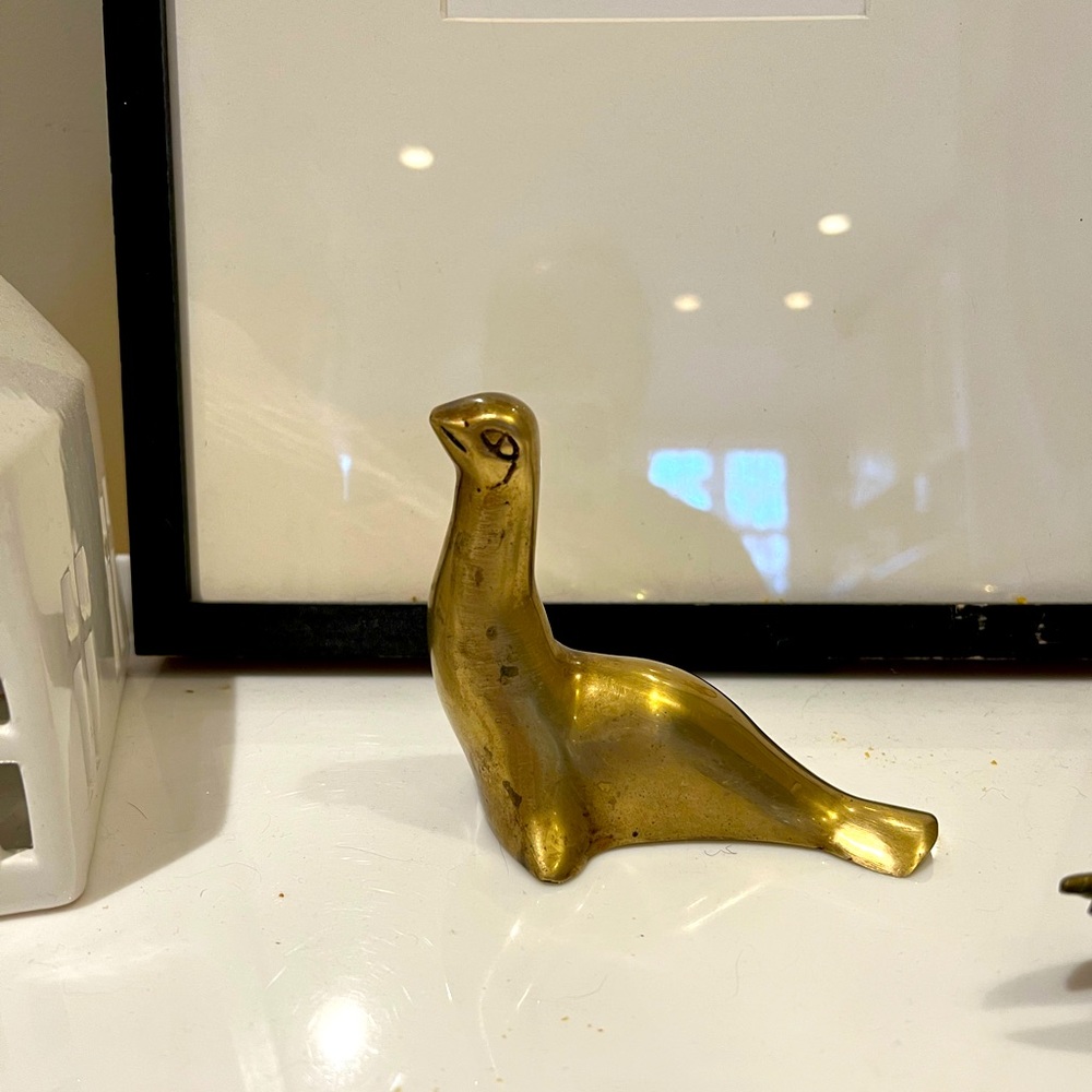 VTG Brass Seal Sea Lion Figurine Bohemian Decor